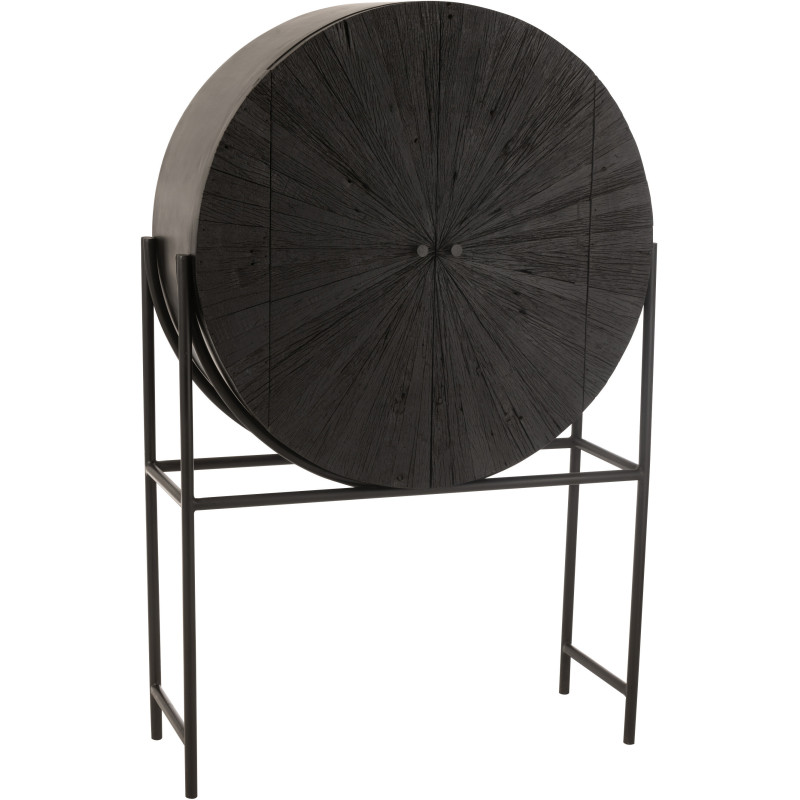 Buffet moderne Haut 2 portes en Bois recyclé Métal Noir Shanil - 1