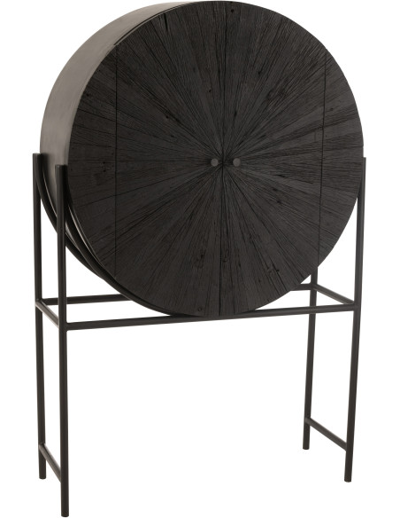 Buffet moderne Haut 2 portes en Bois recyclé Métal Noir Shanil - 1