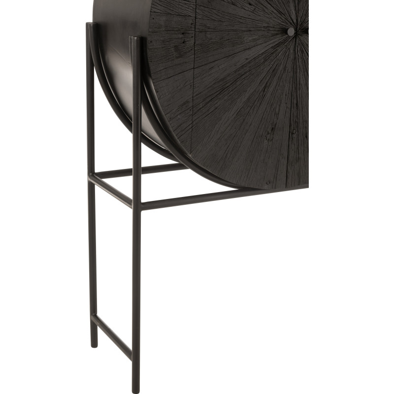 Buffet moderne Haut 2 portes en Bois recyclé Métal Noir Shanil - 5