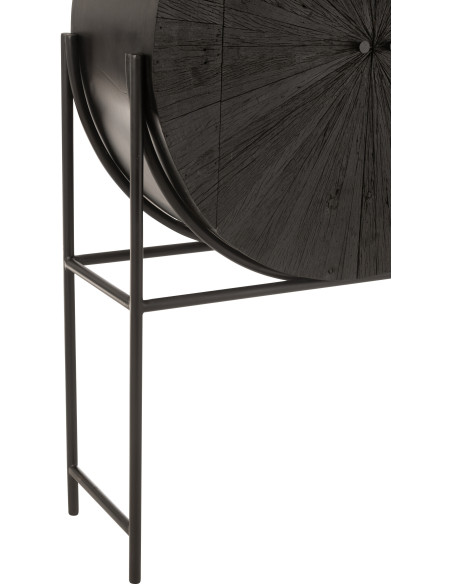 Buffet moderne Haut 2 portes en Bois recyclé Métal Noir Shanil - 5