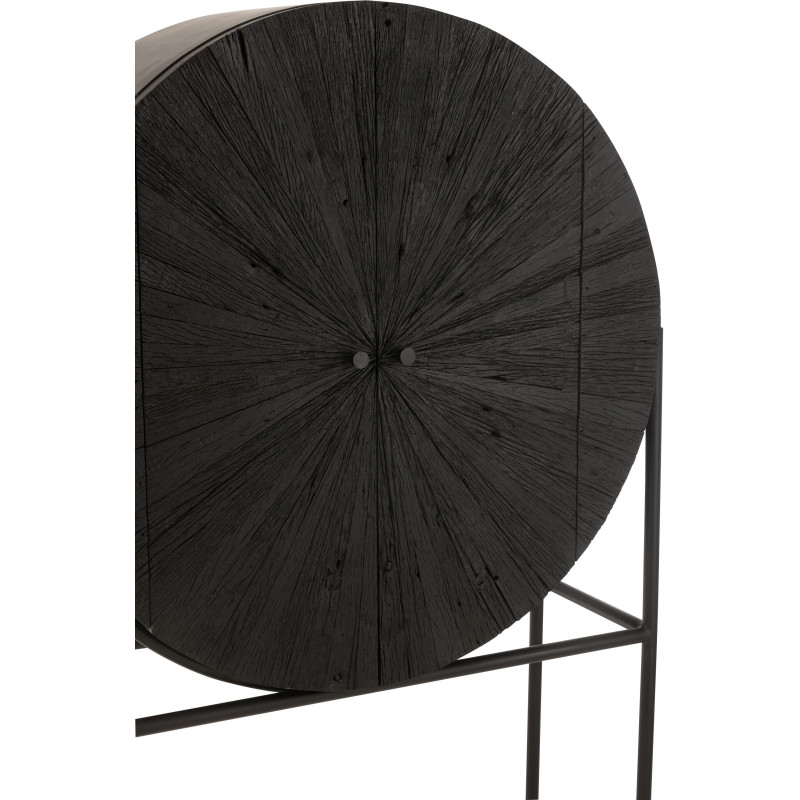 Buffet moderne Haut 2 portes en Bois recyclé Métal Noir Shanil - 6