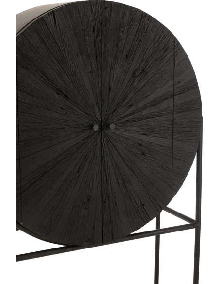 Buffet moderne Haut 2 portes en Bois recyclé Métal Noir Shanil - 6