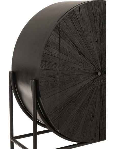 Buffet moderne Haut 2 portes en Bois recyclé Métal Noir Shanil - 8