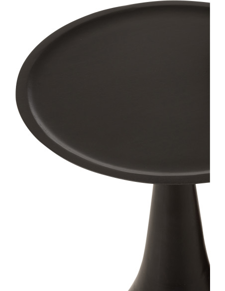 Table d'appoint gigogne moderne Ronde en Bois de manguier Marron Noir Paro (Lot de 2) - 5