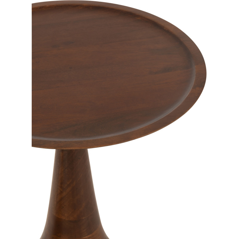 Table d'appoint gigogne moderne Ronde en Bois de manguier Marron Noir Paro (Lot de 2) - 6