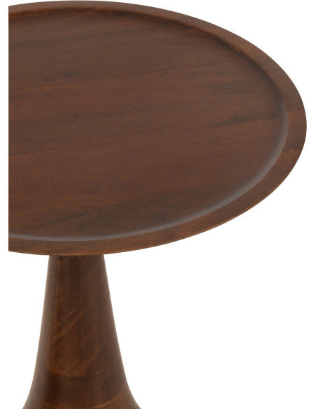 Table d'appoint gigogne moderne Ronde en Bois de manguier Marron Noir Paro (Lot de 2) - 6