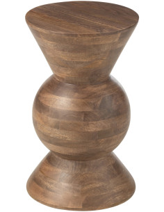 Table d'appoint moderne Ronde en Bois de manguier Marron Candy - 1