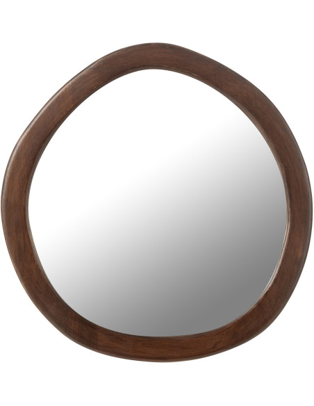 Miroir moderne Mural Irrégulier 40x39 en Bois de manguier Marron Whisp - 1