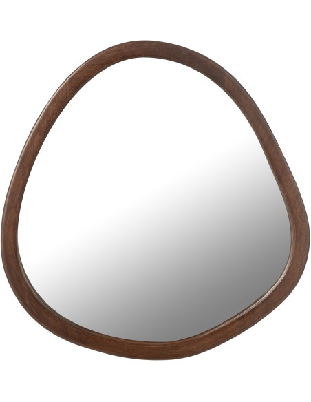 Miroir moderne Mural Irrégulier 59x56 en Bois de manguier Marron Whisp - 1