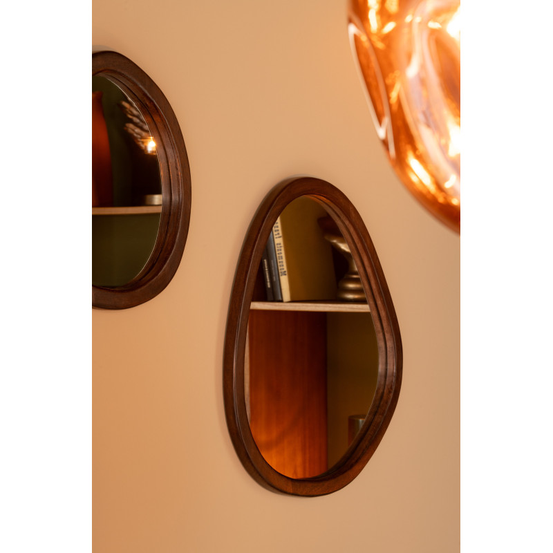 Miroir moderne Mural Irrégulier 59x56 en Bois de manguier Marron Whisp - 2