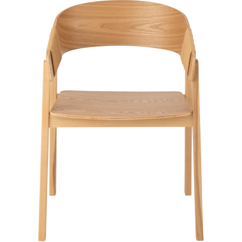 Fauteuil de table moderne en Bois de frêne Corde Naturel Naga - 2