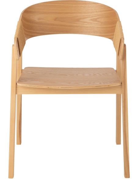 Fauteuil de table moderne en Bois de frêne Corde Naturel Naga - 2