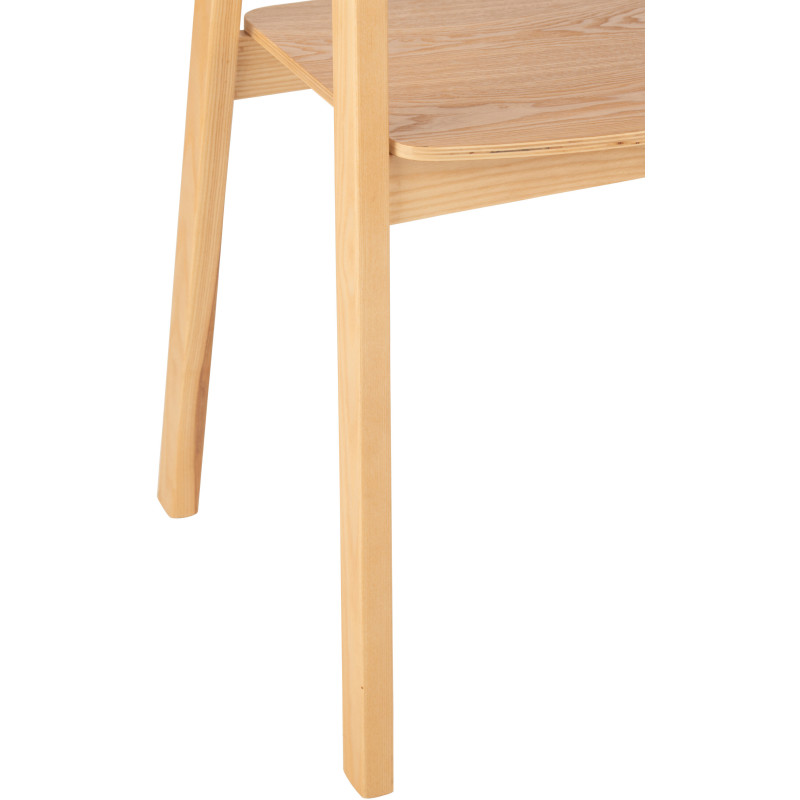 Fauteuil de table moderne en Bois de frêne Corde Naturel Naga - 5