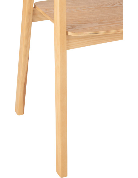 Fauteuil de table moderne en Bois de frêne Corde Naturel Naga - 5