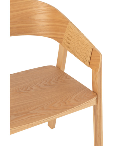 Fauteuil de table moderne en Bois de frêne Corde Naturel Naga - 6