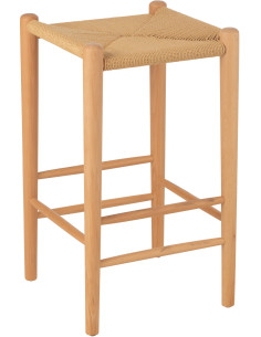Tabouret de bar moderne en Bois de hêtre Corde Naturel Orient - 1
