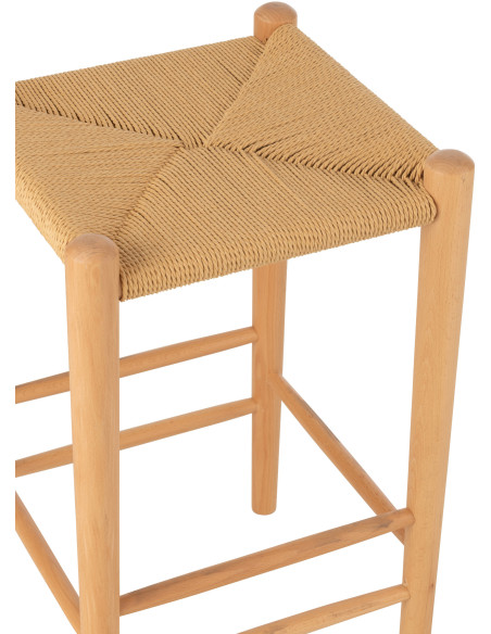 Tabouret de bar moderne en Bois de hêtre Corde Naturel Orient - 5