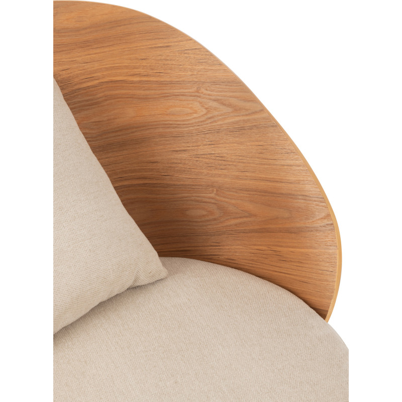 Fauteuil lounge en Tissu Beige Bois Naturel Métal Noir Lone - 7
