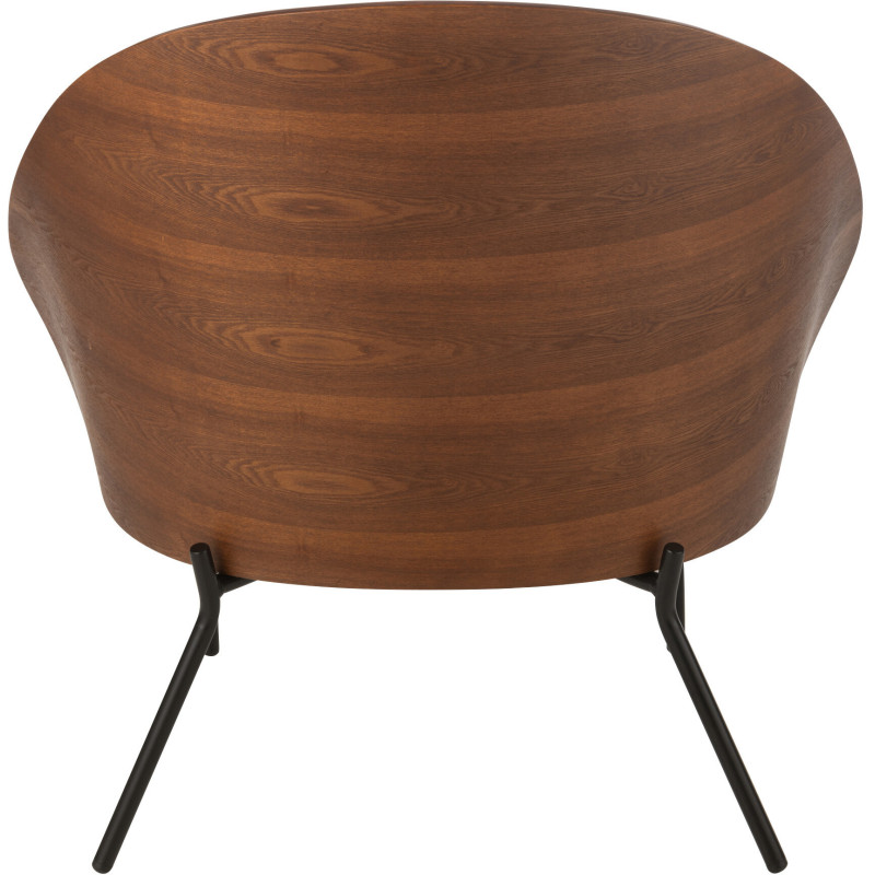Fauteuil lounge en Tissu Beige Bois Marron Métal Noir Lone - 5