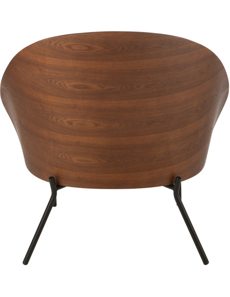 Fauteuil lounge en Tissu Beige Bois Marron Métal Noir Lone - 5