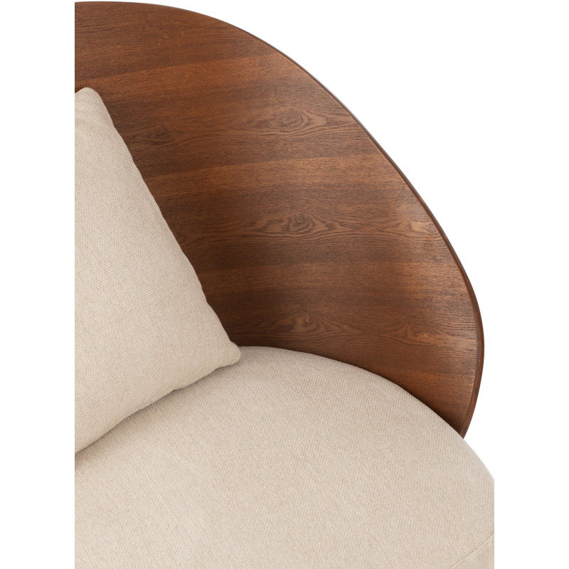 Fauteuil lounge en Tissu Beige Bois Marron Métal Noir Lone - 8