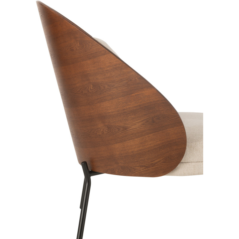 Fauteuil lounge en Tissu Beige Bois Marron Métal Noir Lone - 9