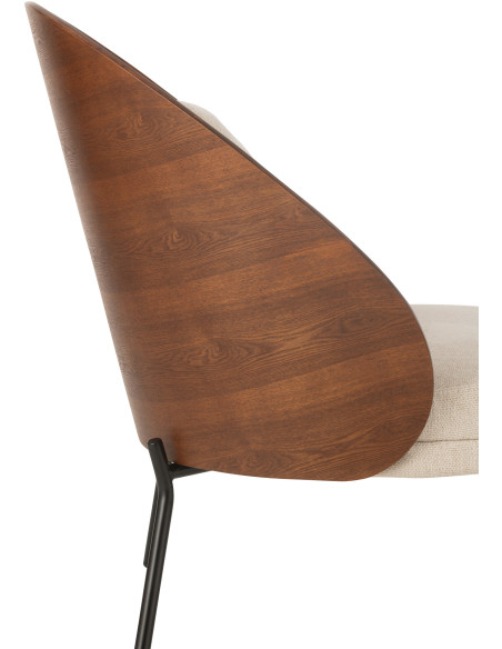 Fauteuil lounge en Tissu Beige Bois Marron Métal Noir Lone - 9