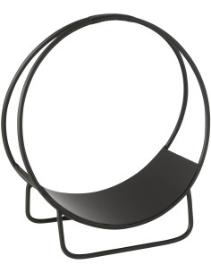 Panier à buche intérieur design 50 cm en Métal Noir Mark - 1