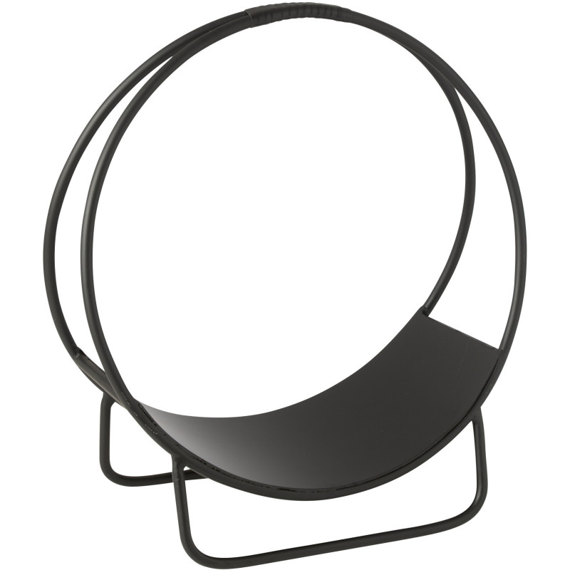 Panier à buche intérieur design 50 cm en Métal Noir Mark - 1