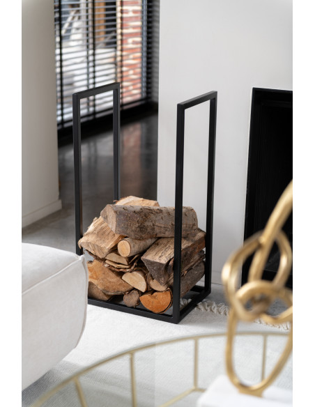 Range buche intérieur design Hauteur 75 cm en Métal Noir Rony - 2