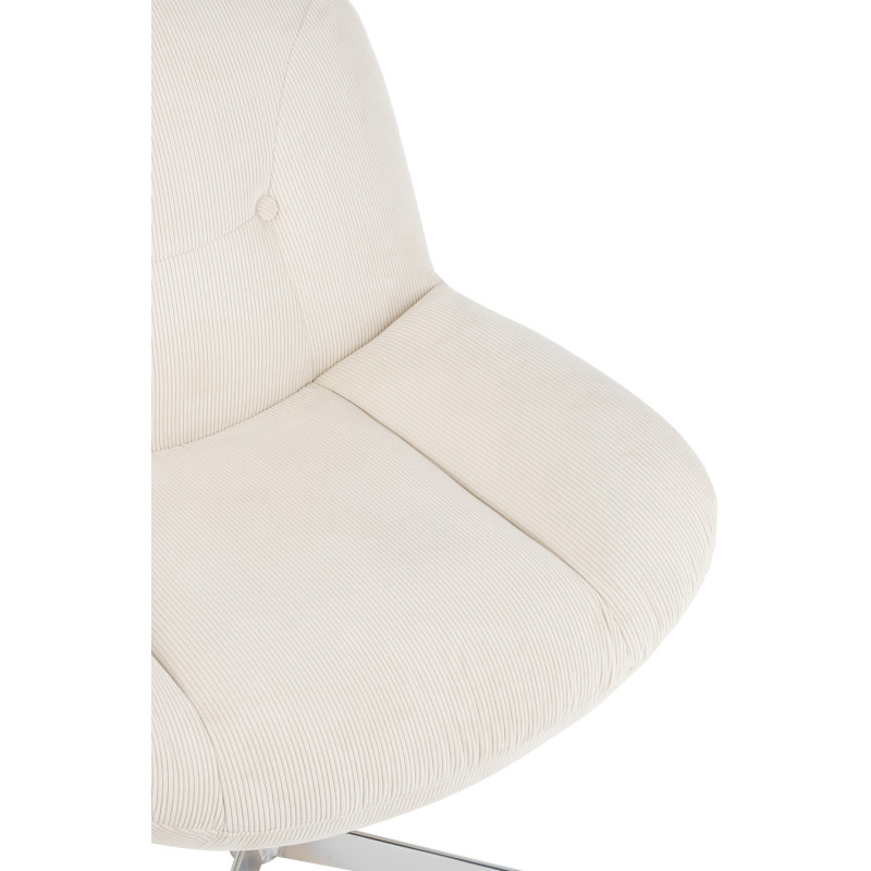 Fauteuil lounge design en Tissu Crème Métal Argenté Chill - 7