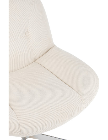 Fauteuil lounge design en Tissu Crème Métal Argenté Chill - 7