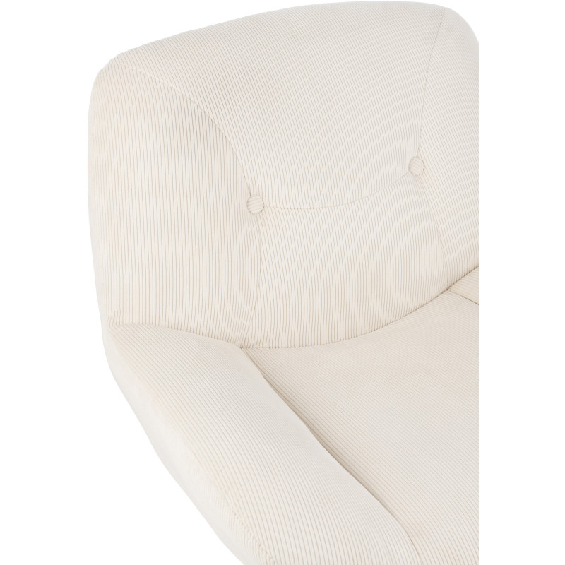 Fauteuil lounge design en Tissu Crème Métal Argenté Chill - 8