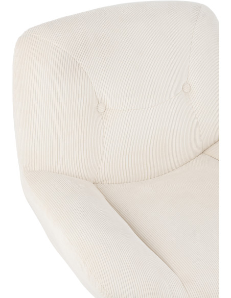 Fauteuil lounge design en Tissu Crème Métal Argenté Chill - 8