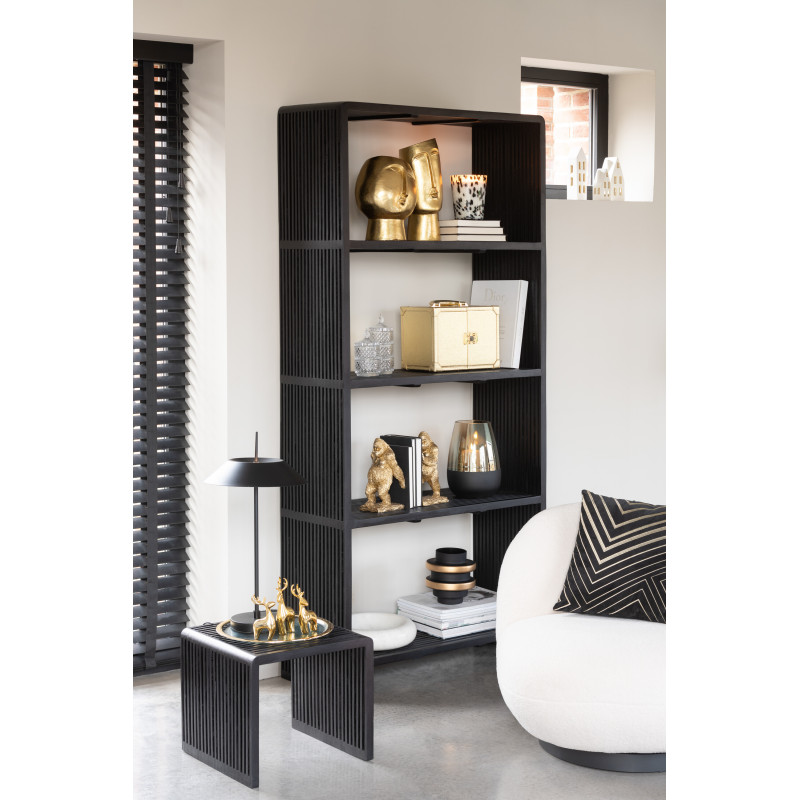 Fauteuil lounge moderne en Tissu Blanc Bouclette Bois de peuplier Noir Neige - 9