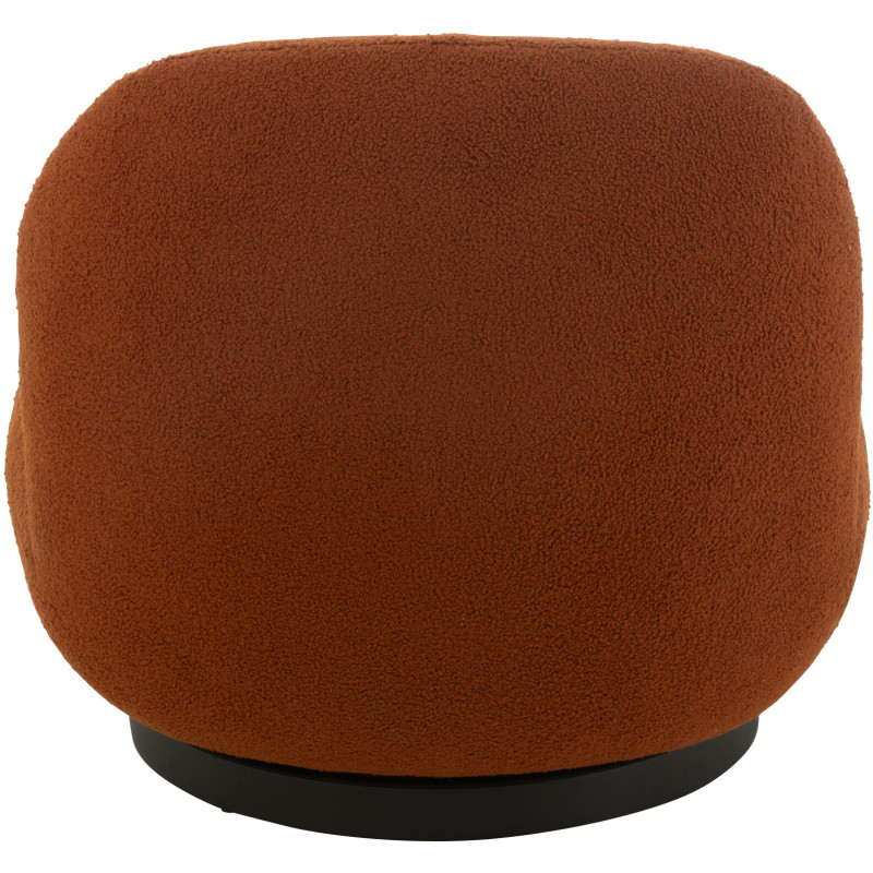 Fauteuil lounge moderne en Tissu Terracotta Bouclette Bois de peuplier Noir Neige - 5