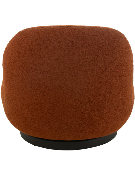 Fauteuil lounge moderne en Tissu Terracotta Bouclette Bois de peuplier Noir Neige - 5