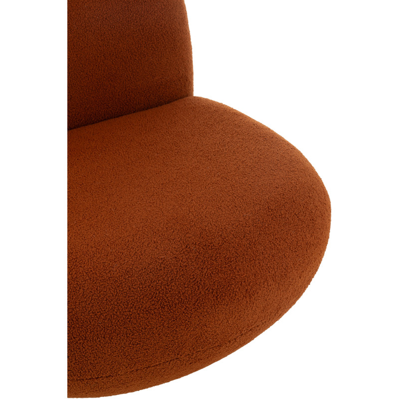 Fauteuil lounge moderne en Tissu Terracotta Bouclette Bois de peuplier Noir Neige - 7