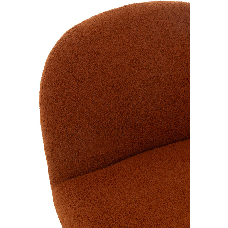 Fauteuil lounge moderne en Tissu Terracotta Bouclette Bois de peuplier Noir Neige - 8