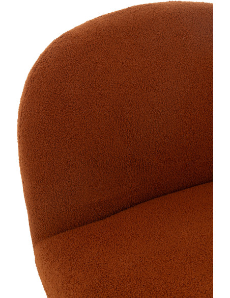 Fauteuil lounge moderne en Tissu Terracotta Bouclette Bois de peuplier Noir Neige - 8