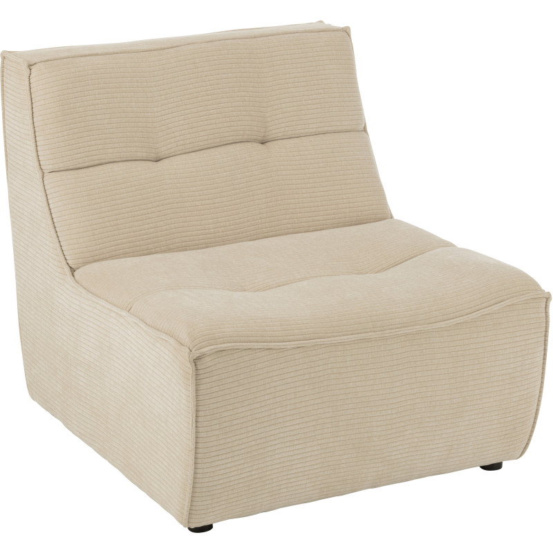 Fauteuil lounge moderne en Tissu Beige clair Bois de peuplier Grid - 1