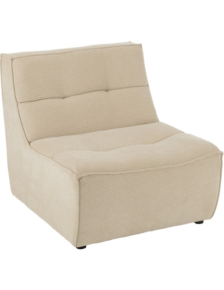 Fauteuil lounge moderne en Tissu Beige clair Bois de peuplier Grid - 1
