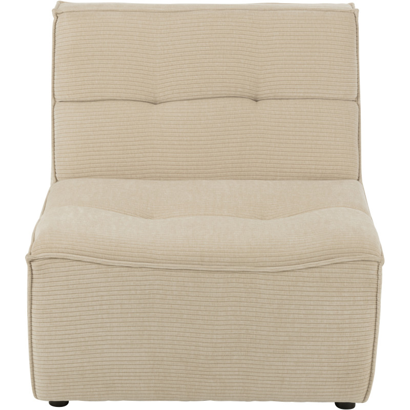 Fauteuil lounge moderne en Tissu Beige clair Bois de peuplier Grid - 2