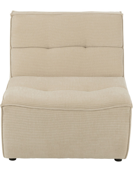Fauteuil lounge moderne en Tissu Beige clair Bois de peuplier Grid - 2