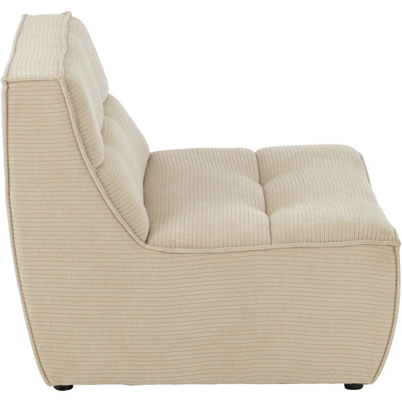 Fauteuil lounge moderne en Tissu Beige clair Bois de peuplier Grid - 3