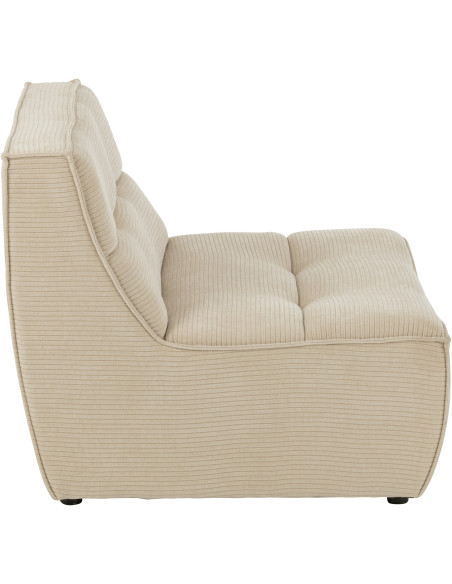 Fauteuil lounge moderne en Tissu Beige clair Bois de peuplier Grid - 3