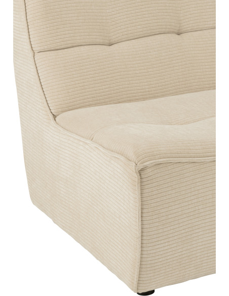 Fauteuil lounge moderne en Tissu Beige clair Bois de peuplier Grid - 5