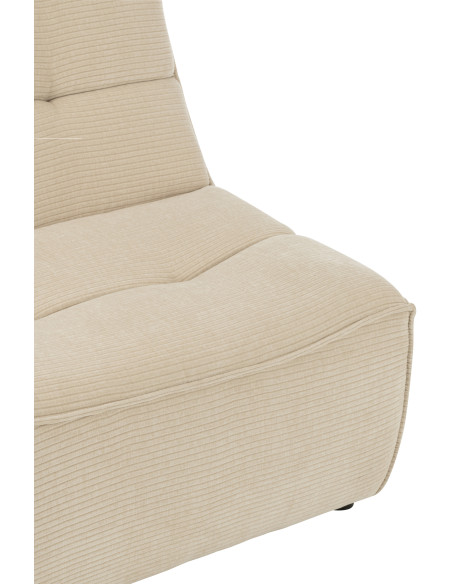 Fauteuil lounge moderne en Tissu Beige clair Bois de peuplier Grid - 6