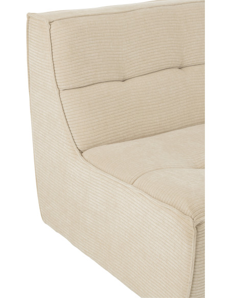 Fauteuil lounge moderne en Tissu Beige clair Bois de peuplier Grid - 8