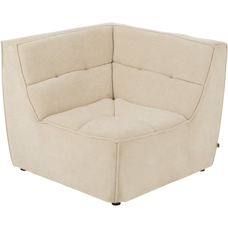 Fauteuil d'angle moderne en Tissu Beige clair Bois de peuplier Grid - 1